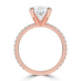 Cushion Lab Created Diamond 4-Prong Solitaire with Accents Engagement Ring in Rose Gold (MVSLG1545-R)
