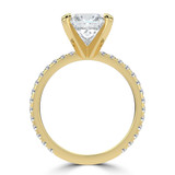 Princess Lab Created Diamond 4-Prong Solitaire with Accents Engagement Ring in Yellow Gold (MVSLG1546-Y)