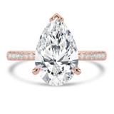 Pear Lab Created Diamond 3-Prong Tapered Solitaire with Accents Engagement Ring in Rose Gold (MVSLG1552-R)