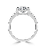 Pear Lab Created Diamond 3-Prong Tapered Solitaire with Accents Engagement Ring in White Gold (MVSLG1552-W)