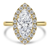 Marquise Lab Created Diamond 4-Prong Open Bridge Halo Engagement Ring in Yellow Gold (MVSLG1554-Y)