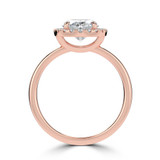 Oval Lab Created Diamond 4-Prong Open Bridge Halo Engagement Ring in Rose Gold (MVSLG1557-R)
