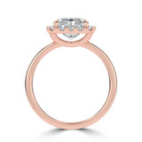 Radiant Lab Created Diamond 4-Prong Open Bridge Halo Engagement Ring in Rose Gold (MVSLG1559-R)