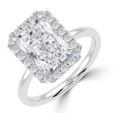 Radiant Lab Created Diamond 4-Prong Open Bridge Halo Engagement Ring in White Gold (MVSLG1559-W)