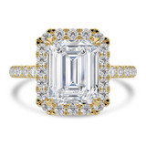 Emerald Lab Created Diamond 4-Prong Open Bridge Halo Engagement Ring in Yellow Gold (MVSLG1571-Y)