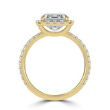 Emerald Lab Created Diamond 4-Prong Open Bridge Halo Engagement Ring in Yellow Gold (MVSLG1571-Y)