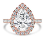 Pear Lab Created Diamond 3-Prong Open Bridge Halo Engagement Ring in Rose Gold (MVSLG1572-R)