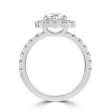 Oval Lab Created Diamond 4-Prong Open Bridge Halo Engagement Ring in White Gold (MVSLG1579-W)