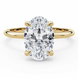 Oval Lab Created Diamond 4-Prong Solitaire with Accents Engagement Ring in Yellow Gold with Hidden Halo (MVSLG1586-Y)