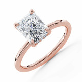 Radiant Lab Created Diamond 4-Prong Solitaire with Accents Engagement Ring in Rose Gold with Hidden Halo (MVSLG1590-R)