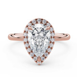 Pear Lab Created Diamond 3-Prong Open Bridge Halo Engagement Ring in Rose Gold (MVSLG1594-R)