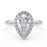 Pear Lab Created Diamond 3-Prong Open Bridge Halo Engagement Ring in White Gold (MVSLG1594-W)