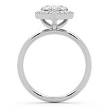 Pear Lab Created Diamond 3-Prong Open Bridge Halo Engagement Ring in White Gold (MVSLG1594-W)