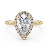 Pear Lab Created Diamond 3-Prong Open Bridge Halo Engagement Ring in Yellow Gold (MVSLG1594-Y)