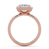 Radiant Lab Created Diamond 4-Prong Open Bridge Halo Engagement Ring in Rose Gold (MVSLG1595-R)