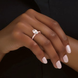 Oval Lab Created Diamond 4-Prong Solitaire with Accents Engagement Ring in Rose Gold (MVSLG1596-R)