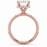 Oval Lab Created Diamond Hidden Halo Solitaire with Accents Engagement Ring in Rose Gold (MVSLG1601-R)