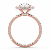 Oval Lab Created Diamond Rollover Halo Engagement Ring in Rose Gold with Hidden Bridge & Basket Accents (MVSLG1612-R)