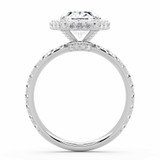 Oval Lab Created Diamond Rollover Halo Engagement Ring in White Gold with Hidden Bridge & Basket Accents (MVSLG1612-W)