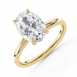 Oval Lab Created Diamond Trellis Solitaire Engagement Ring in Yellow Gold (MVSLG1615-Y)