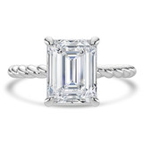 1.59 CTW Emerald Lab Created Diamond Braided Hidden Halo Open Bridge Solitaire with Accents Engagement Ring With an IGI Certified 1.5 CT VS1 D Center in 14K White Gold (MVSHE1364-W)
