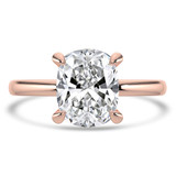 1.59 CTW Cushion Lab Created Diamond Hidden Halo Solitaire with Accents Engagement Ring With an IGI Certified 1.5 CT VS1 D Center in 14K Rose Gold (MVSHE1381-R)