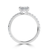 2.5 CTW Marquise Lab Created Diamond Hidden Halo Open Bridge Solitaire with Accents Engagement Ring With an IGI Certified 2 CT VS1 D Center in 14K White Gold (MVSHE1410-W)