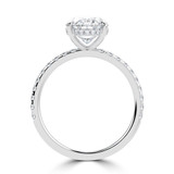 2.33 CTW Oval Lab Created Diamond Hidden Halo Solitaire with Accents Engagement Ring With an IGI Certified 2 CT VS1 D Center in 14K White Gold (MVSHE1463-W)
