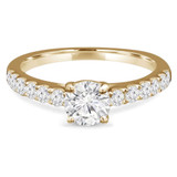 Round Diamond Solitaire with Accents Engagement Ring in Yellow Gold (MVSS0032-Y)