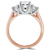 Round Diamond Three-Stone Engagement Ring in Rose Gold (MVSX0001-R)