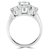 Round Diamond Three-Stone Engagement Ring in White Gold (MVSX0003-W)