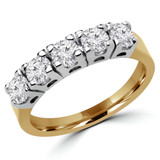 Round Diamond Five-Stone Anniversary Wedding Band Ring in Yellow Gold (MVSX0005-Y)