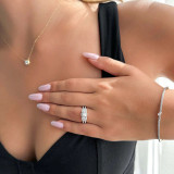 Round Diamond Halo Three-Stone Engagement Ring in White Gold with Accents (MVSX0017-W)