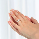 Round Diamond Three-Stone Engagement Ring in White Gold (MVSX0018-W)