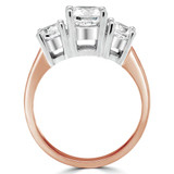 Round Lab Created Diamond Three-Stone Engagement Ring in Rose Gold (MVSX1003-R)