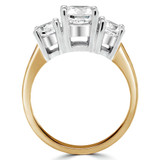 Round Lab Created Diamond Three-Stone Engagement Ring in Yellow Gold (MVSX1003-Y)