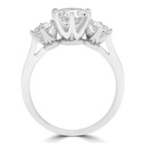 Round Lab Created Diamond Three-Stone Engagement Ring in White Gold (MVSX1018-W)