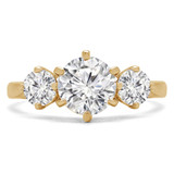 Round Lab Created Diamond Three-Stone Engagement Ring in Yellow Gold (MVSX1018-Y)