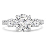 Round Lab Created Diamond Three-Stone Engagement Ring in White Gold with Accents (MVSX1019-W)