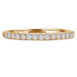 Round Lab Created Diamond Semi-Eternity Wedding Band Ring in Yellow Gold (MVSXB1001-Y)