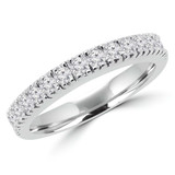 Round Lab Created Diamond Semi-Eternity Wedding Band Ring in White Gold (MVSXB1010-W)