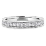 Round Lab Created Diamond Semi-Eternity Wedding Band Ring in White Gold (MVSXB1013-W)