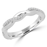 Round Lab Created Diamond Infinity Semi-Eternity Wedding Band Ring in White Gold (MVSXB1015-W)