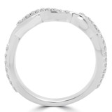 Round Lab Created Diamond Infinity Semi-Eternity Wedding Band Ring in White Gold (MVSXB1015-W)