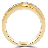 Round Lab Created Diamond Fashion Semi-Eternity Wedding Band Ring in Yellow Gold (MVSXB1016-Y)
