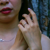 Round Lab Created Diamond Semi-Eternity Wedding Band Ring in White Gold (MVSXB1018-W)