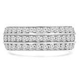 Round Lab Created Diamond Semi-Eternity Wedding Band Ring in White Gold (MVSXB1052-W)