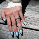 Round Lab Created Diamond Semi-Eternity Wedding Band Ring in White Gold (MVSXB1052-W)