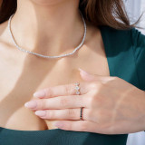 Round Lab Created Diamond Semi-Eternity Wedding Band Ring in Rose Gold (MVSXB1058-R)