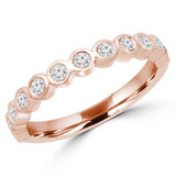 Round Lab Created Diamond Semi-Eternity Wedding Band Ring in Rose Gold (MVSXB1061-R)